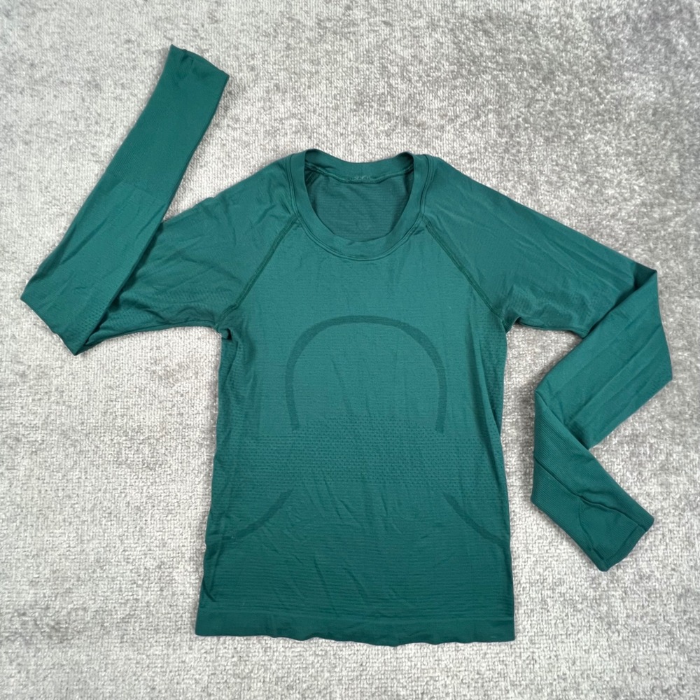 Lululemon Swiftly Tech Long Sleeve 2.0 Shirt Dark Forest Green Size 4 4499